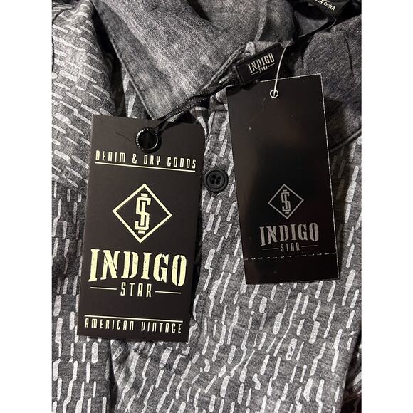 NWT Indigo Star Short Sleeve Knit Burnout Polo Small - Picture 7 of 8